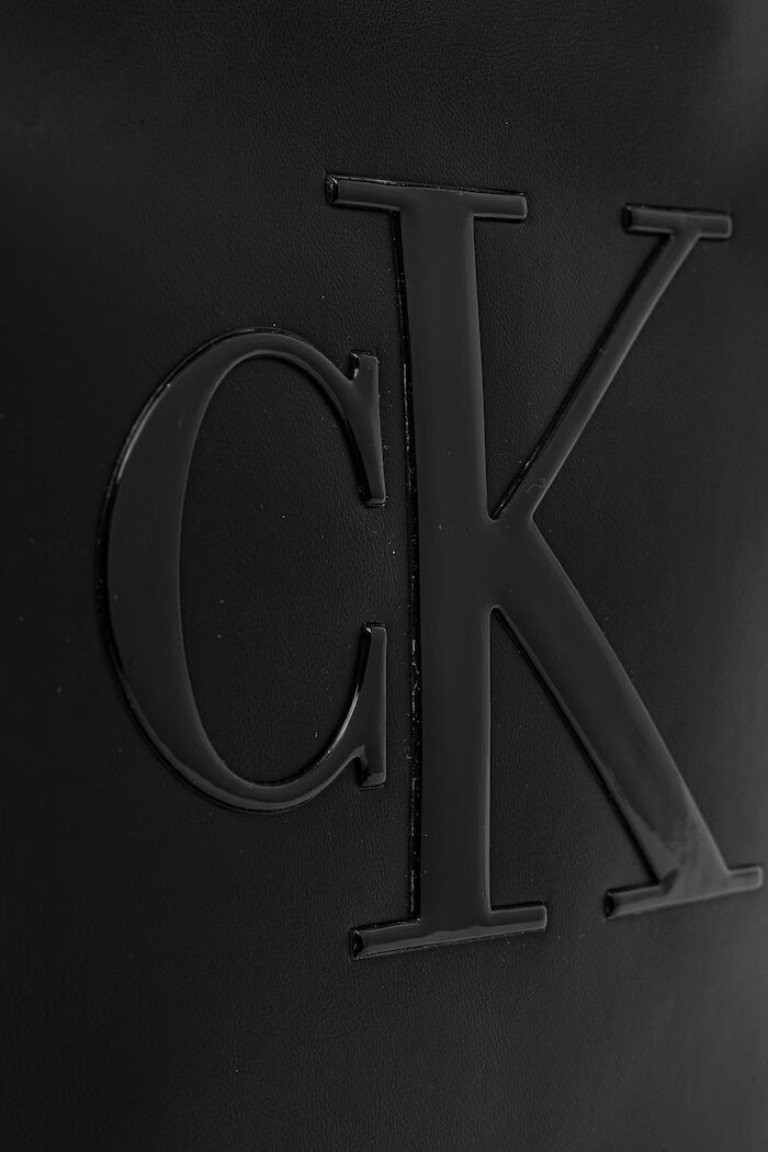 CALVIN KLEIN шопинг чанта дамска от имитация на кожа черна LV04F3562G