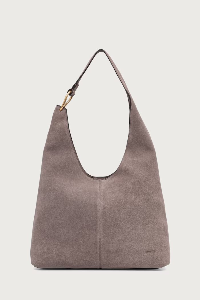 CALVIN KLEIN шопинг чанта дамска от велур виолетова LV04F3690G