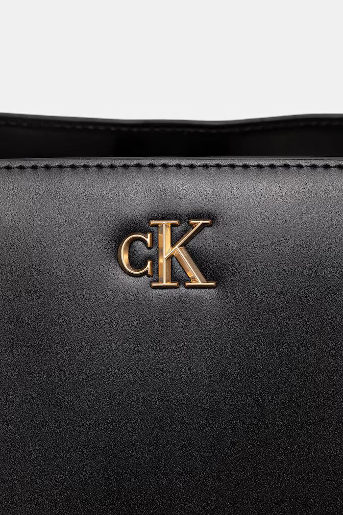 CALVIN KLEIN шопинг чанта дамски от имитация на кожа черна LV04F3442G