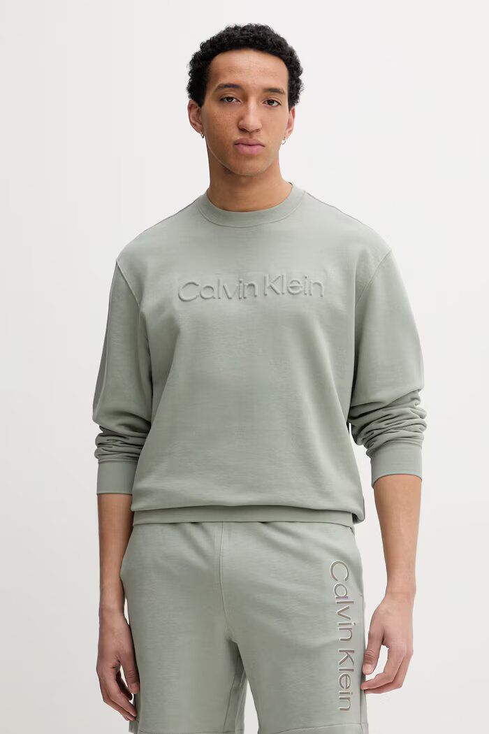 CALVIN KLEIN суичър мъжки памучен зелен LV04LF230G
