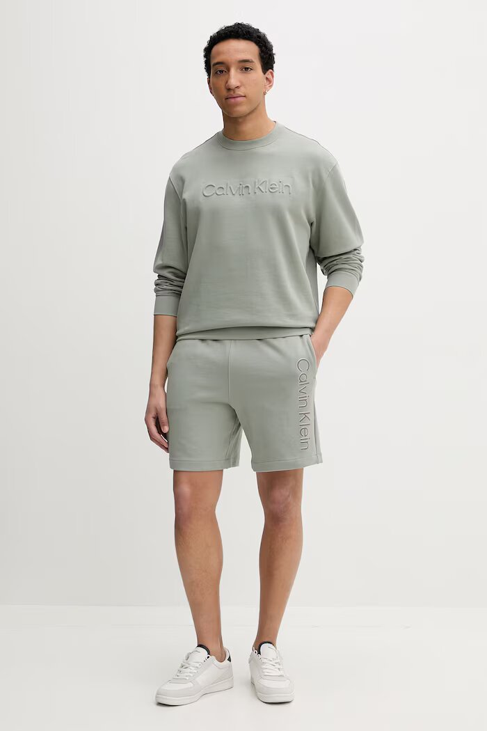 CALVIN KLEIN суичър мъжки памучен зелен LV04LF230G