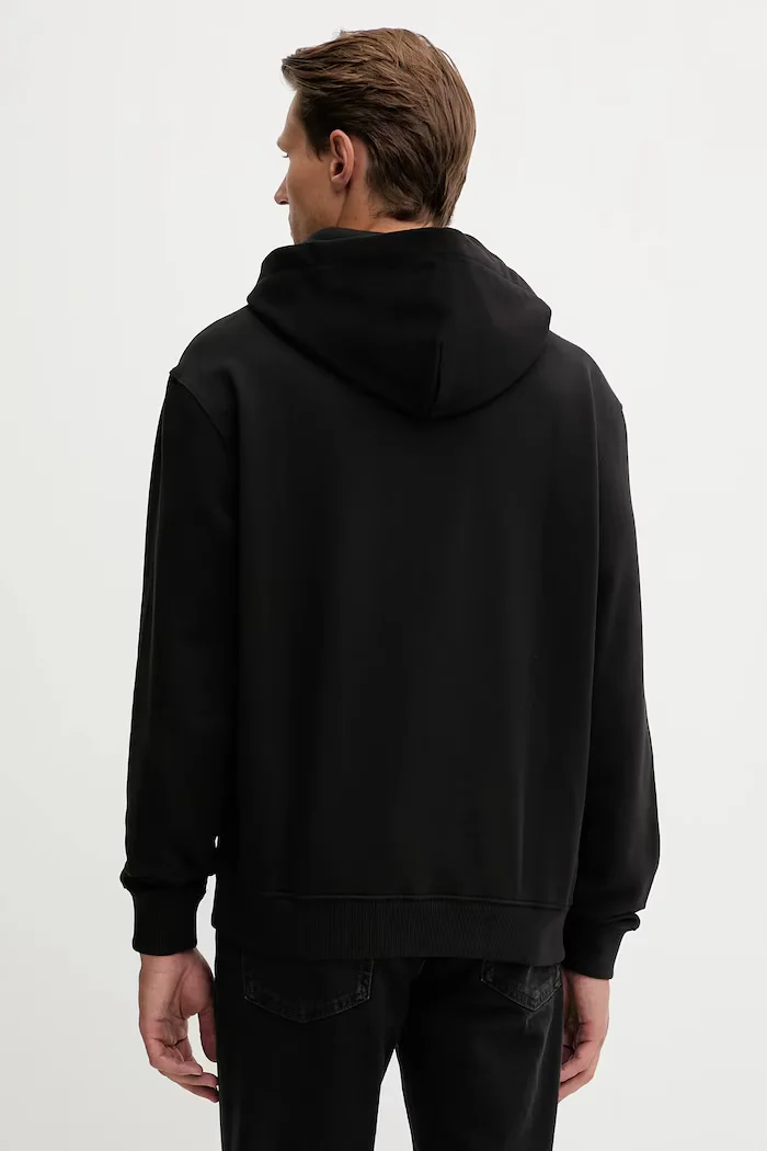 CALVIN KLEIN суичър с качулка мъжки от памук черен LV14LD231G