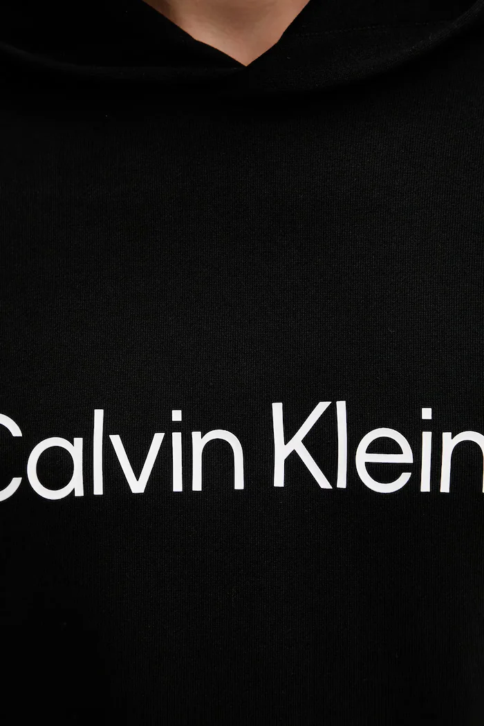 CALVIN KLEIN суичър с качулка мъжки от памук черен LV14LD231G
