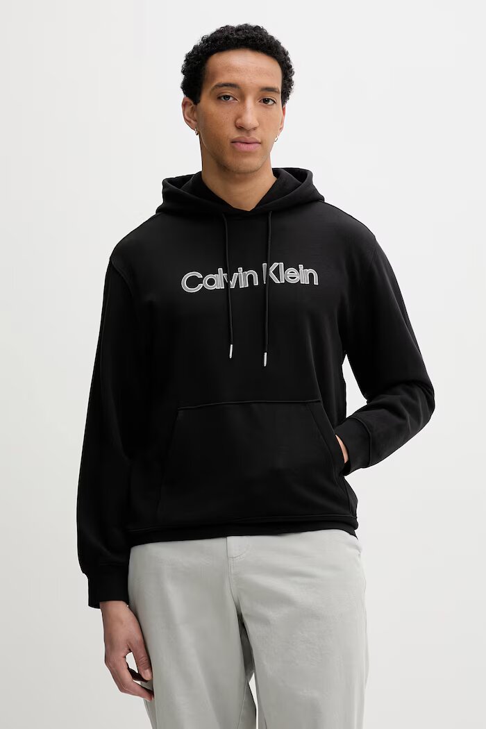 CALVIN KLEIN суичър с качулка мъжки памучен черен LV04LF241G