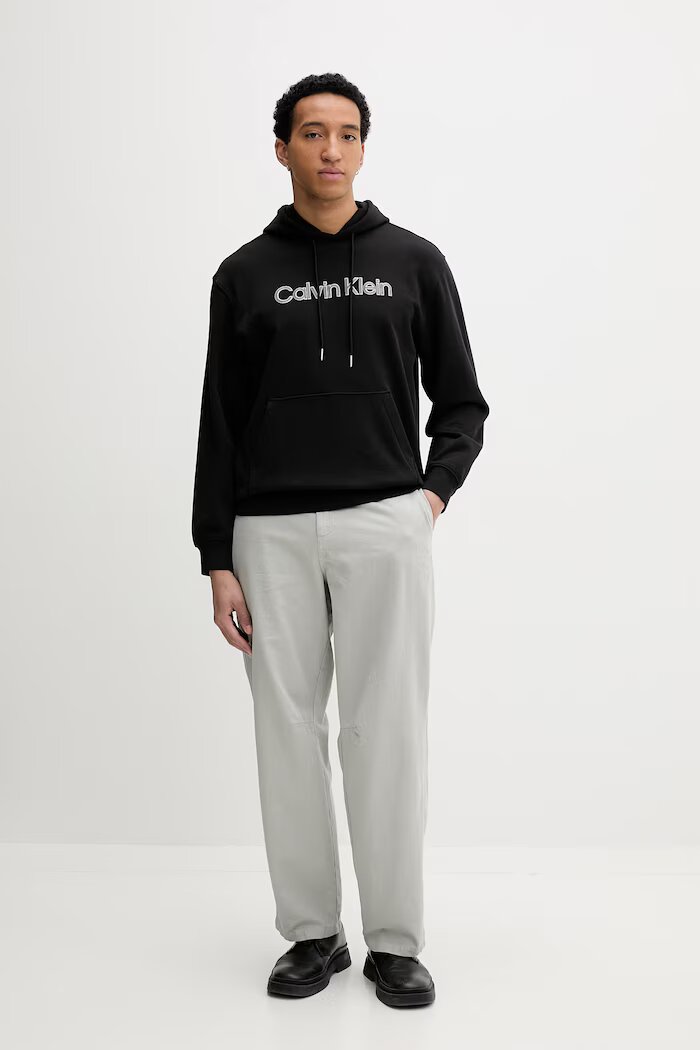 CALVIN KLEIN суичър с качулка мъжки памучен черен LV04LF241G