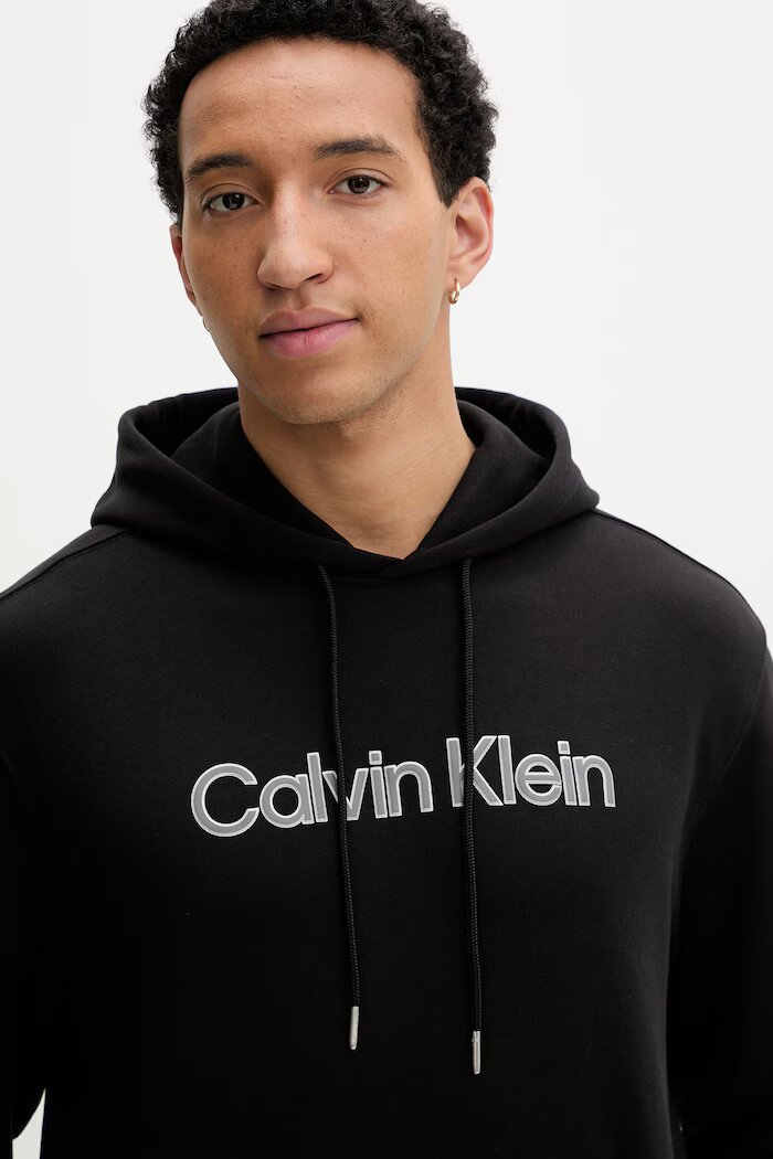 CALVIN KLEIN суичър с качулка мъжки памучен черен LV04LF241G