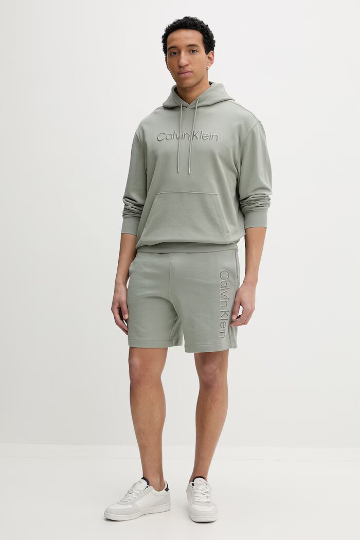 CALVIN KLEIN суичър с качулка мъжки памучен зелен LV04LF241G
