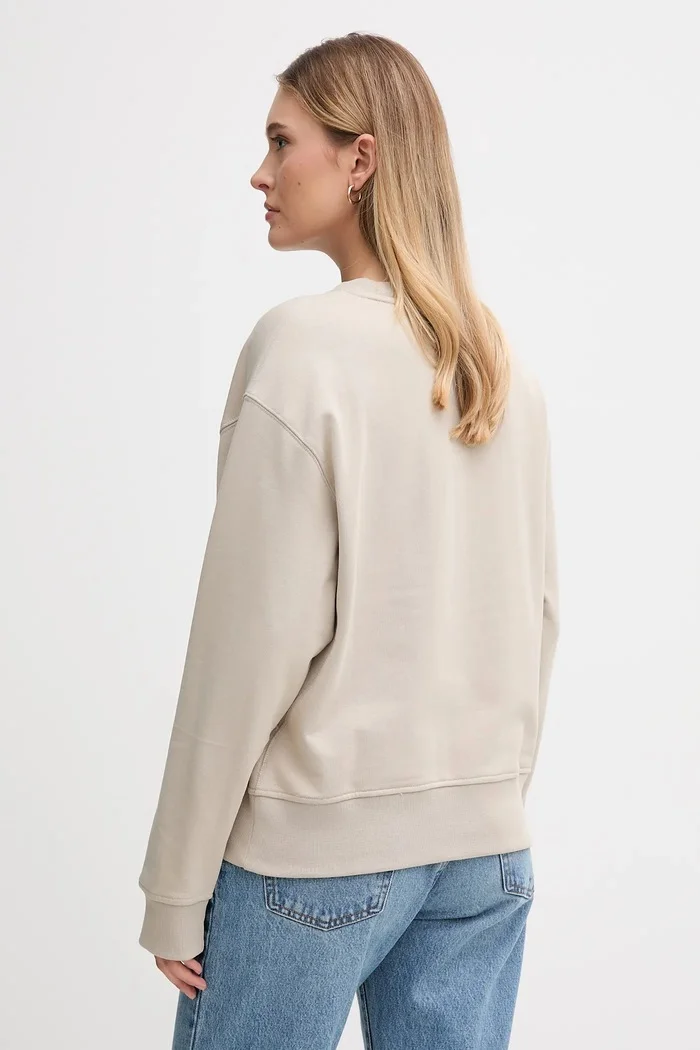 CALVIN KLEIN Суичър в бежово с меланжов десен LV044D203G
