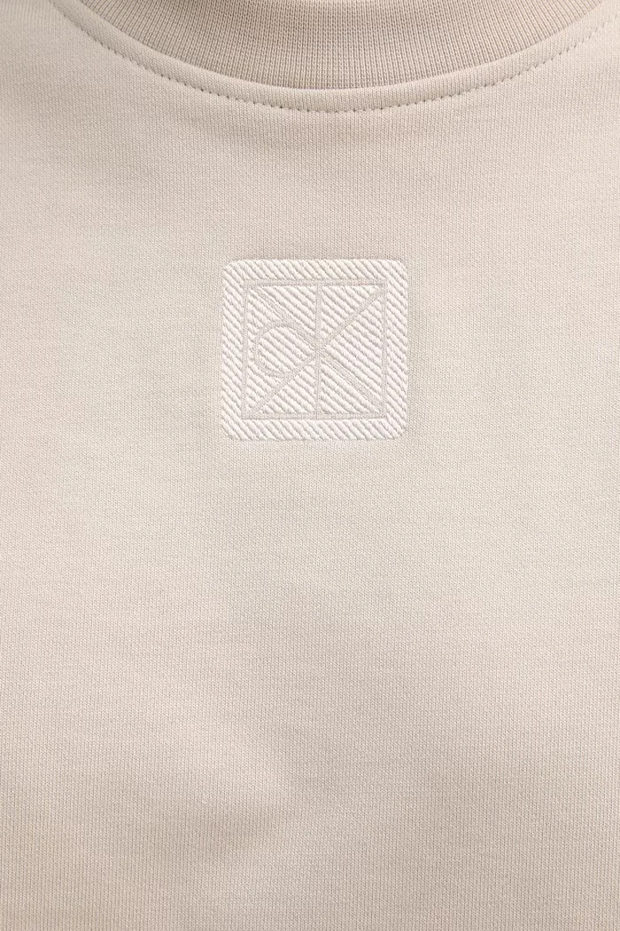 CALVIN KLEIN Суичър в бежово с меланжов десен LV044D203G