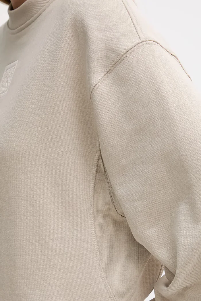 CALVIN KLEIN Суичър в бежово с меланжов десен LV044D203G