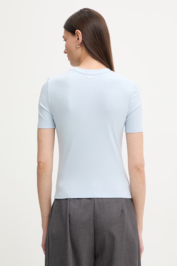 CALVIN KLEIN тениска дамска от модал синя LV044D246G