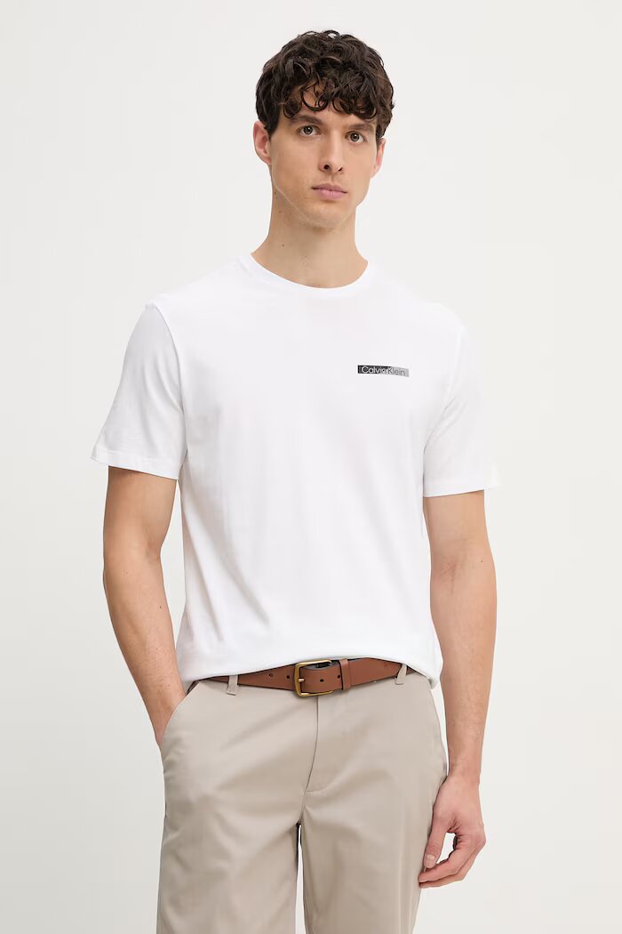 CALVIN KLEIN тениска мъжка от памук бяла LV04LG810G