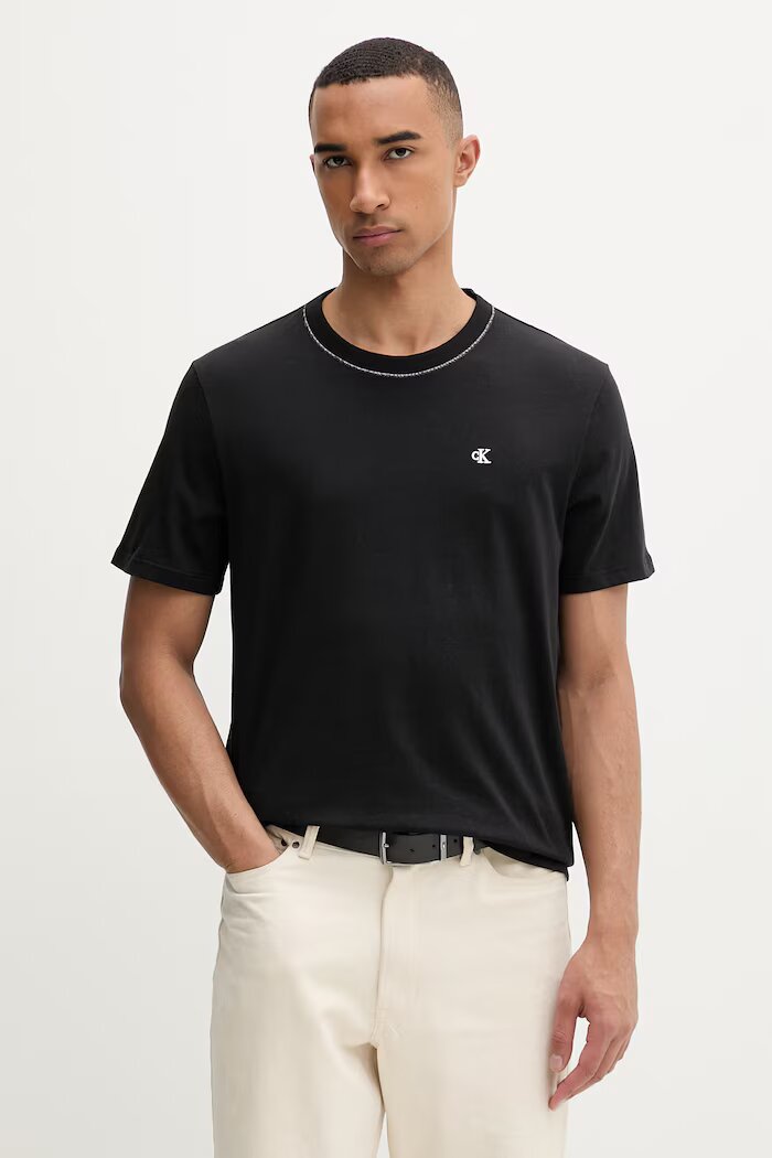 CALVIN KLEIN тениска мъжка от памук черна LV04LF223G