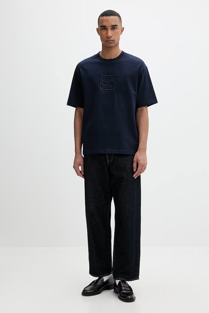 CALVIN KLEIN тениска мъжка от памук тъмносиня LV14RF817G