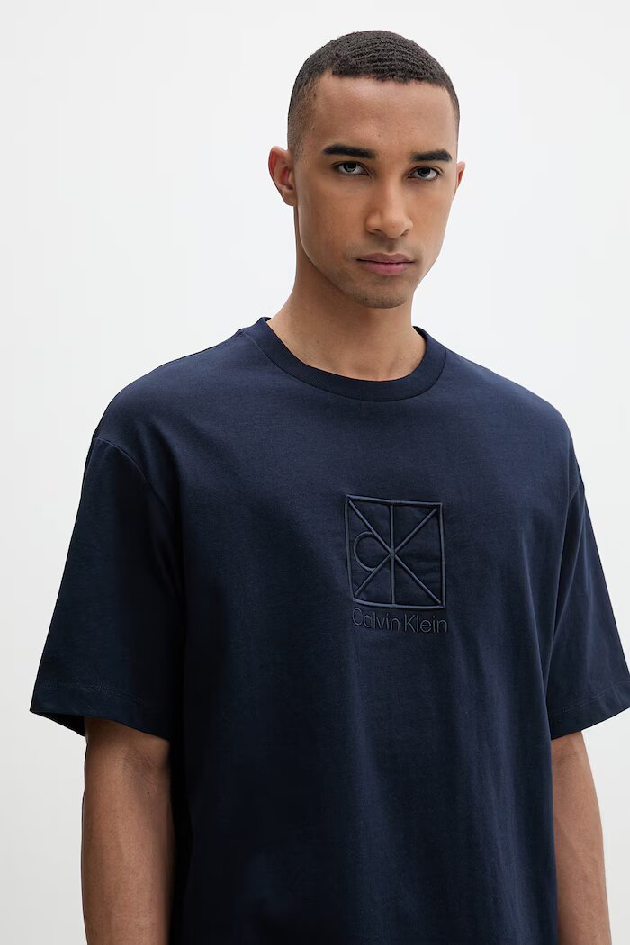 CALVIN KLEIN тениска мъжка от памук тъмносиня LV14RF817G