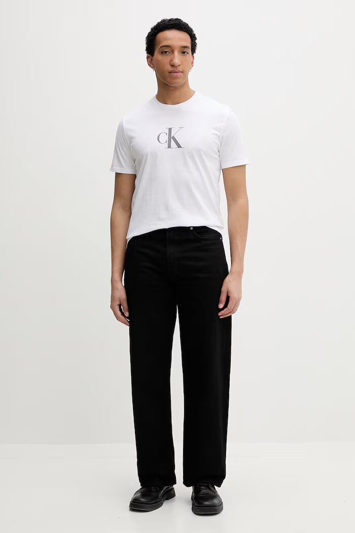 CALVIN KLEIN тениска мъжка памучна бяла LV04RF853G