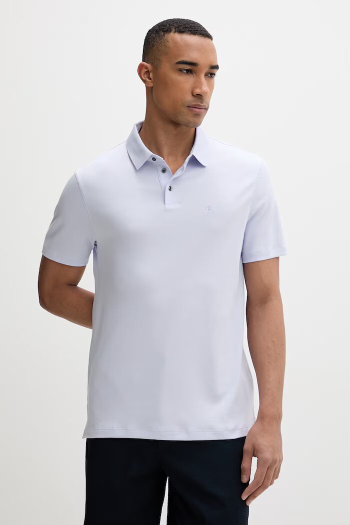 CALVIN KLEIN тениска с яка мъжка от памук виолетова LV04LB276G
