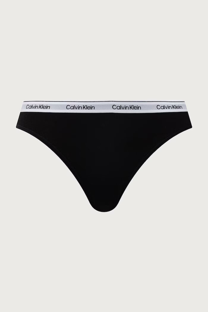 Calvin Klein Underwear бикини дамски от памук с еластан 3 броя сини LV00QD5207
