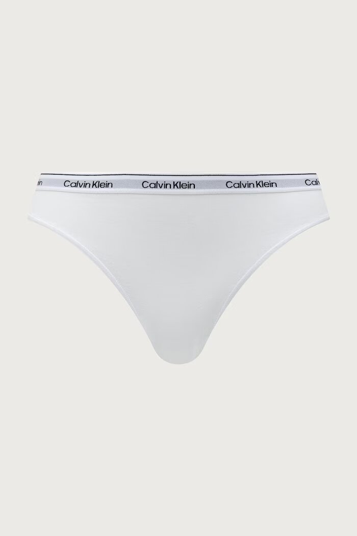 Calvin Klein Underwear бикини дамски от памук с еластан 3 броя сини LV00QD5207
