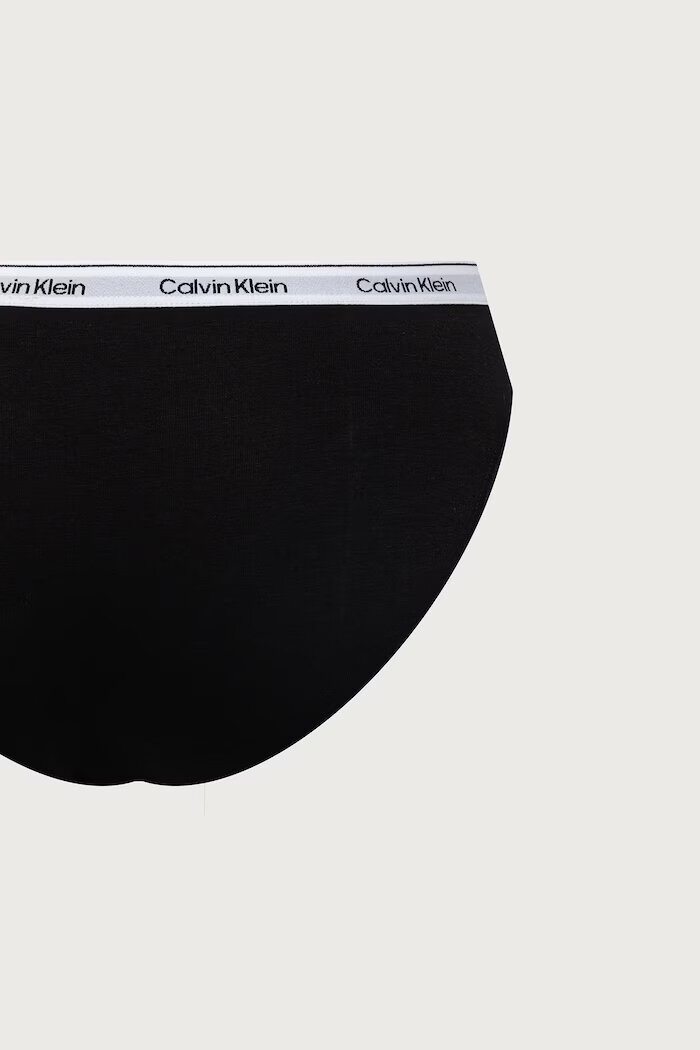 Calvin Klein Underwear бикини дамски от памук с еластан 3 броя сини LV00QD5207