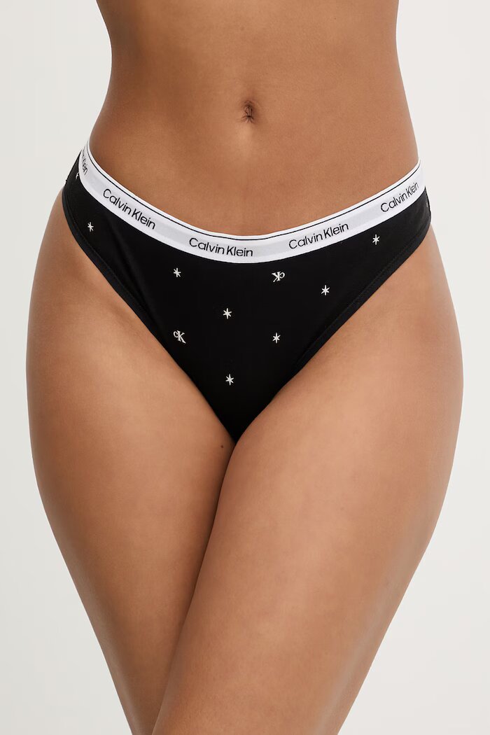 Calvin Klein Underwear бикини дамски от памук с еластан черни 000QD5044E