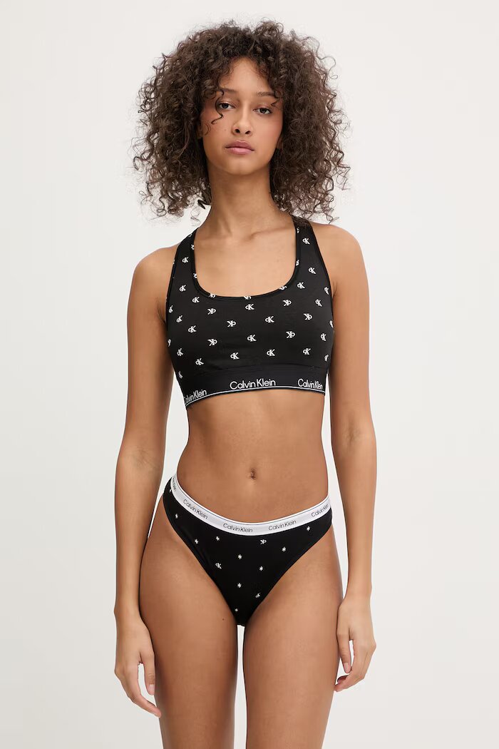 Calvin Klein Underwear бикини дамски от памук с еластан черни 000QD5044E