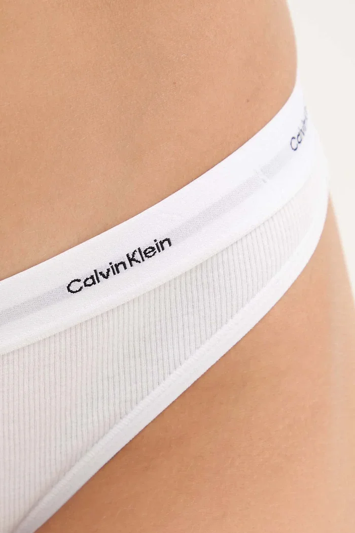 Calvin Klein Underwear бикини дамски с памук бели LV00QD5358