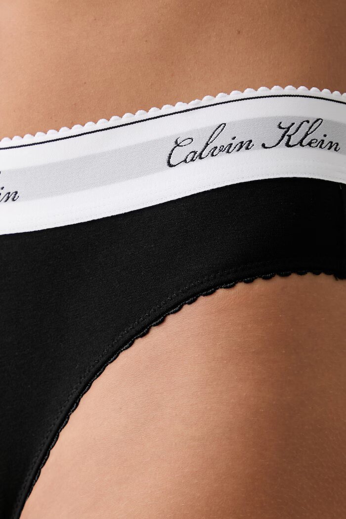 Calvin Klein Underwear бикини дамски с памук черни LV00QF9073