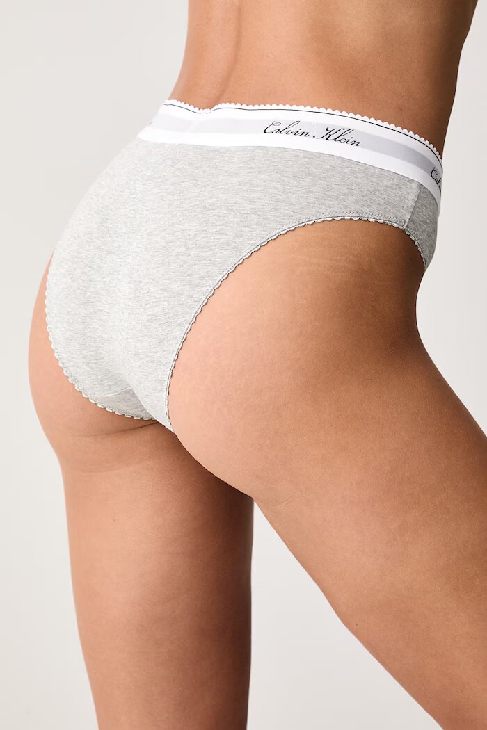 Calvin Klein Underwear бикини дамски с памук сиви LV00QF9073