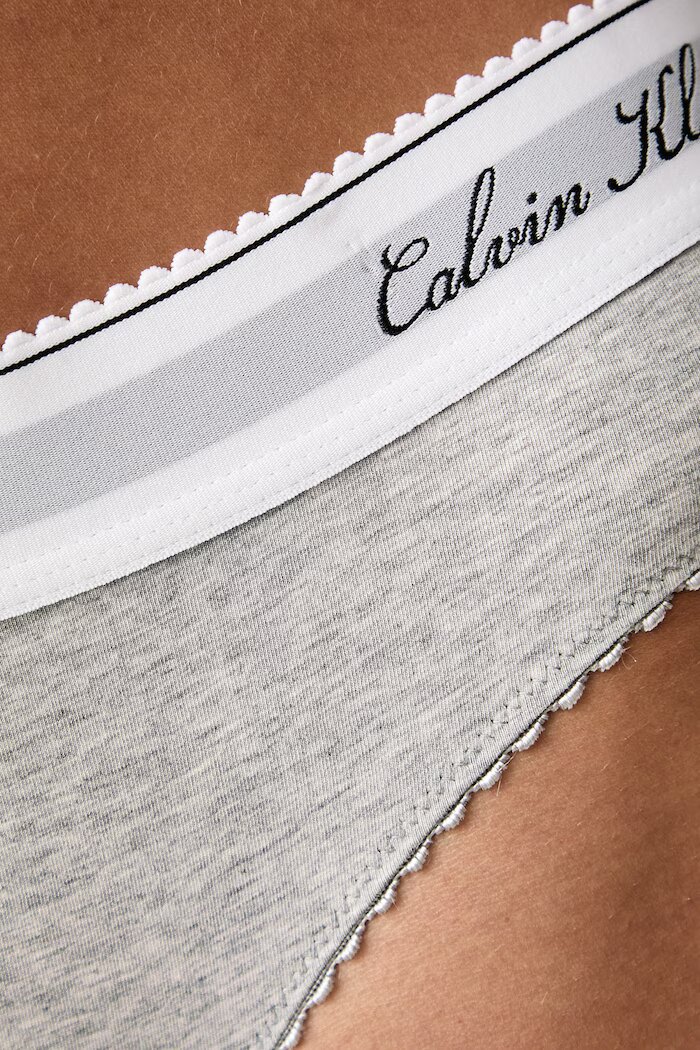 Calvin Klein Underwear бикини дамски с памук сиви LV00QF9073