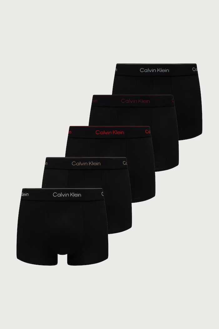 Calvin Klein Underwear боксерки мъжки от памук с еластан 5 броя черни LV00NB4390