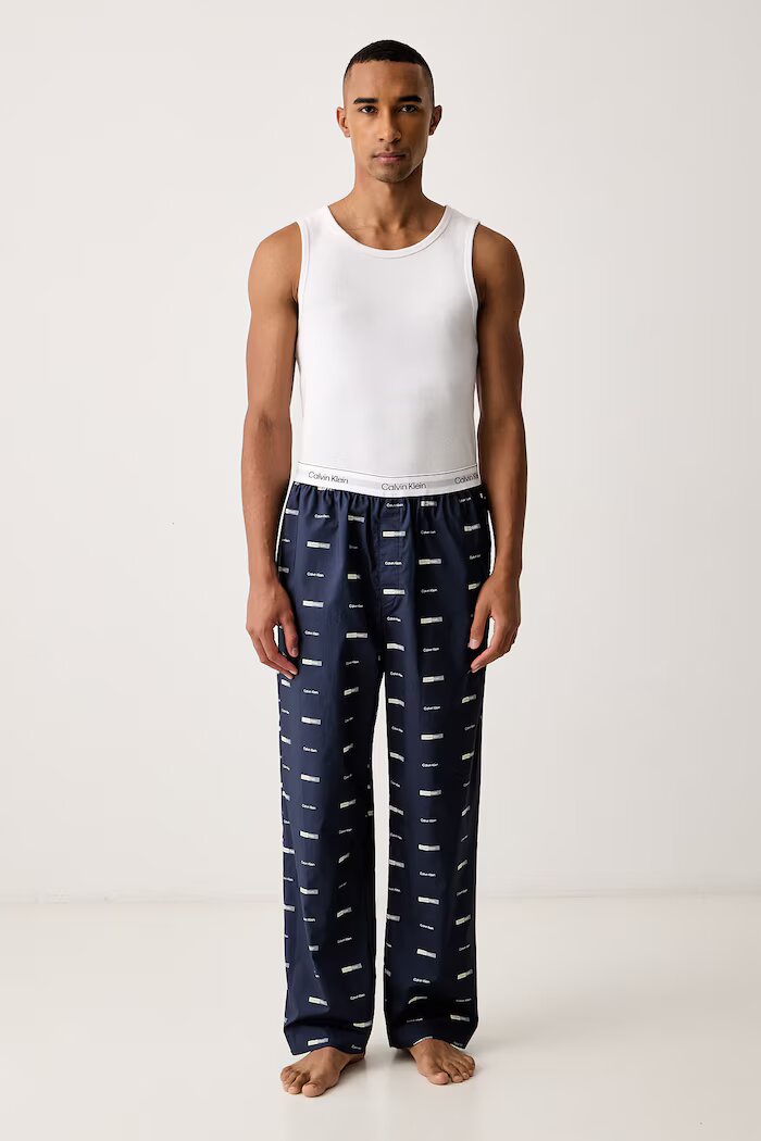 Calvin Klein Underwear долнище на пижама мъжко от памук сиво LV00NM2830