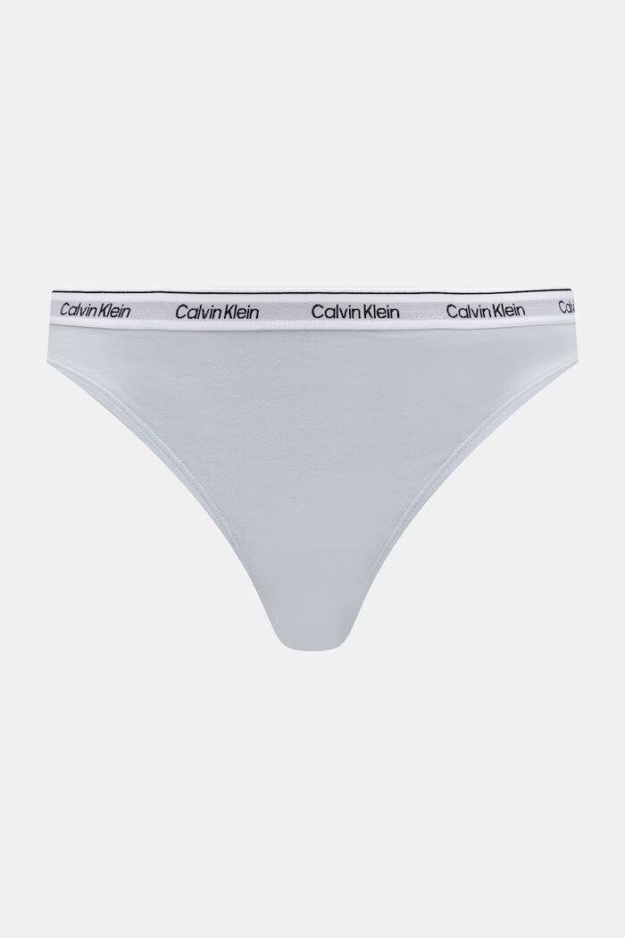 Calvin Klein Underwear прашки дамски от памук с еластан 3 броя сини LV00QD5209