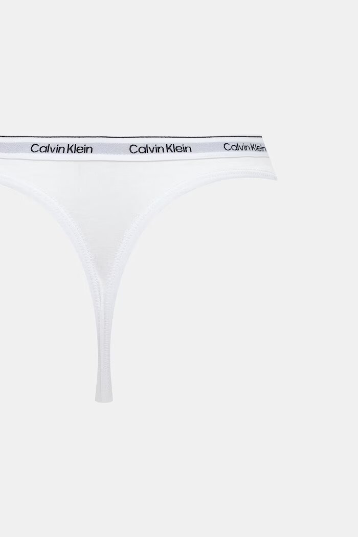 Calvin Klein Underwear прашки дамски от памук с еластан 3 броя сини LV00QD5209
