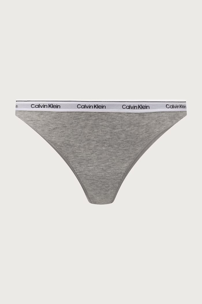 Calvin Klein Underwear прашки дамски от памук с еластан 3 броя сиви LV00QD5209