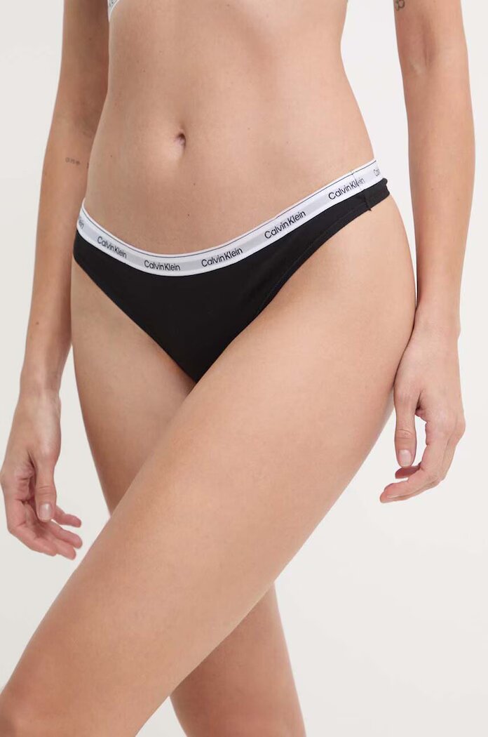 Calvin Klein Underwear прашки дамски от памук с еластан черни 000QD5043E