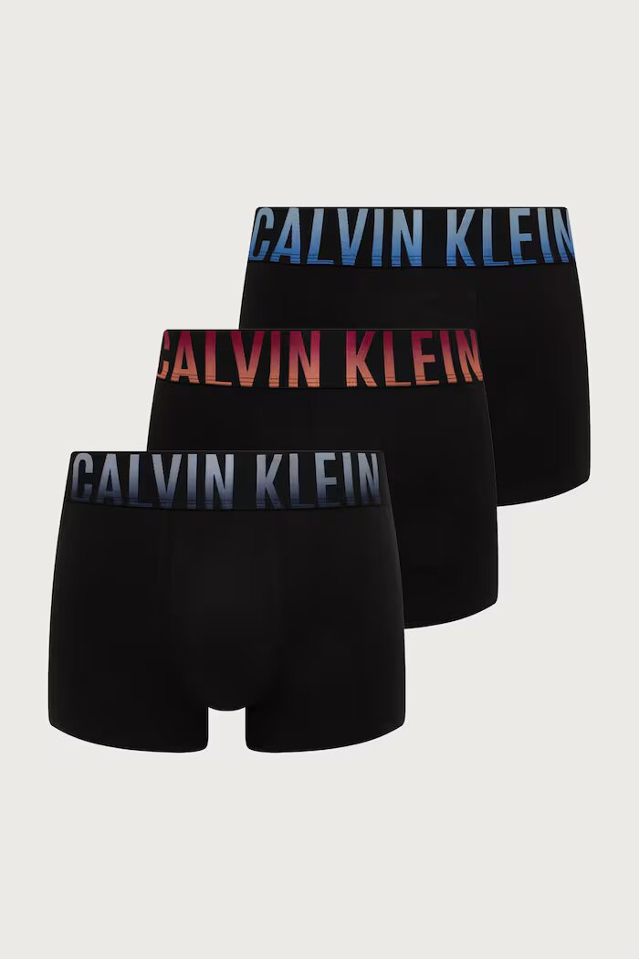 Calvin Klein Underwear прилепнали боксерки мъжки от памук с еластан 3 броя черни LV00NB4626