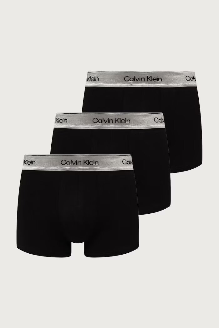 Calvin Klein Underwear прилепнали боксерки мъжки с памук 3 броя черни LV00NB4730