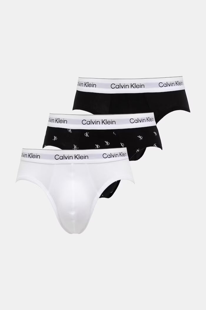Calvin Klein Underwear Слипове мъжки от памук с еластан 3 броя бели LV00NB4388