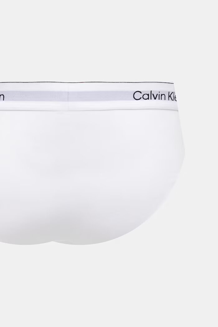 Calvin Klein Underwear Слипове мъжки от памук с еластан 3 броя бели LV00NB4388