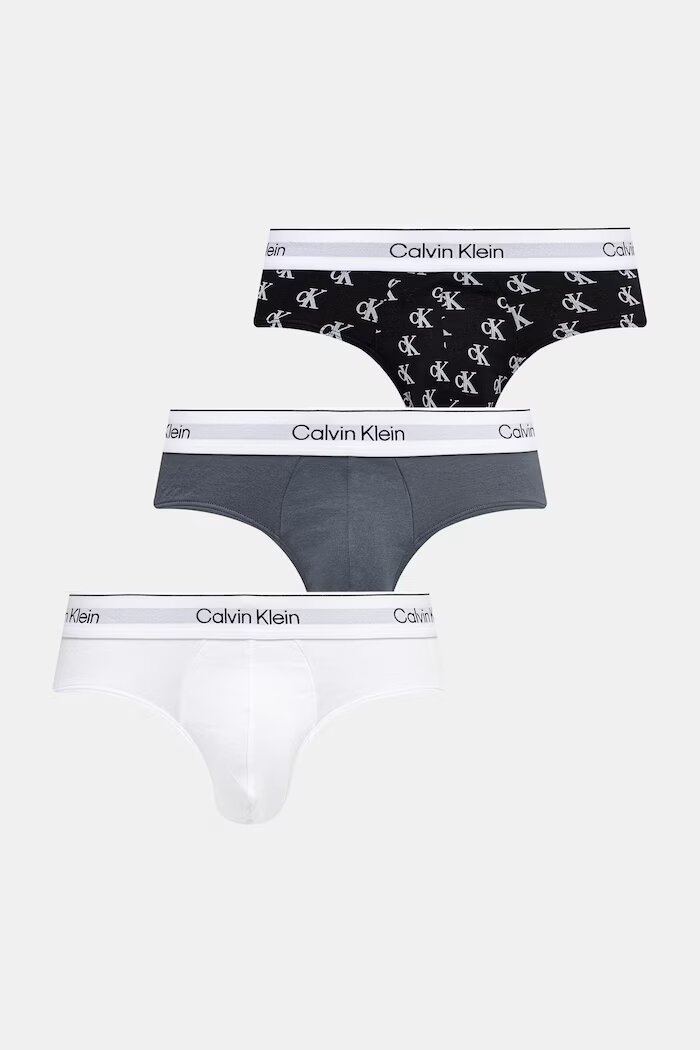 Calvin Klein Underwear слипове мъжки от памук с еластан 3 броя сиви LV00NB4388
