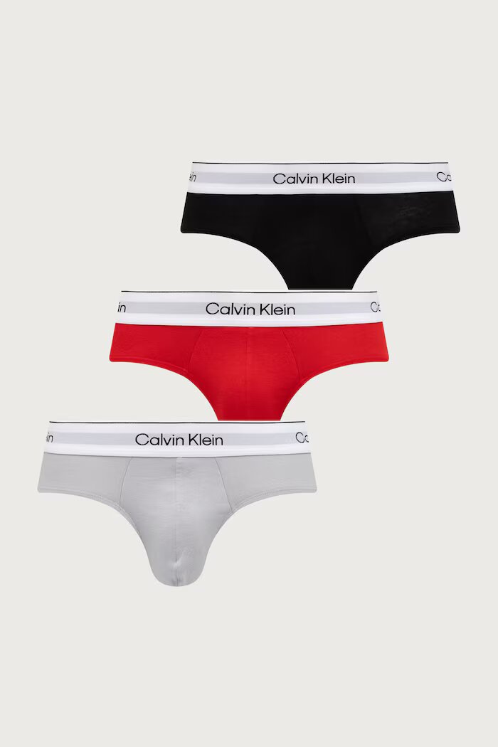 Calvin Klein Underwear слипове мъжки от памук с еластан 3 броя сиви LV00NB4563