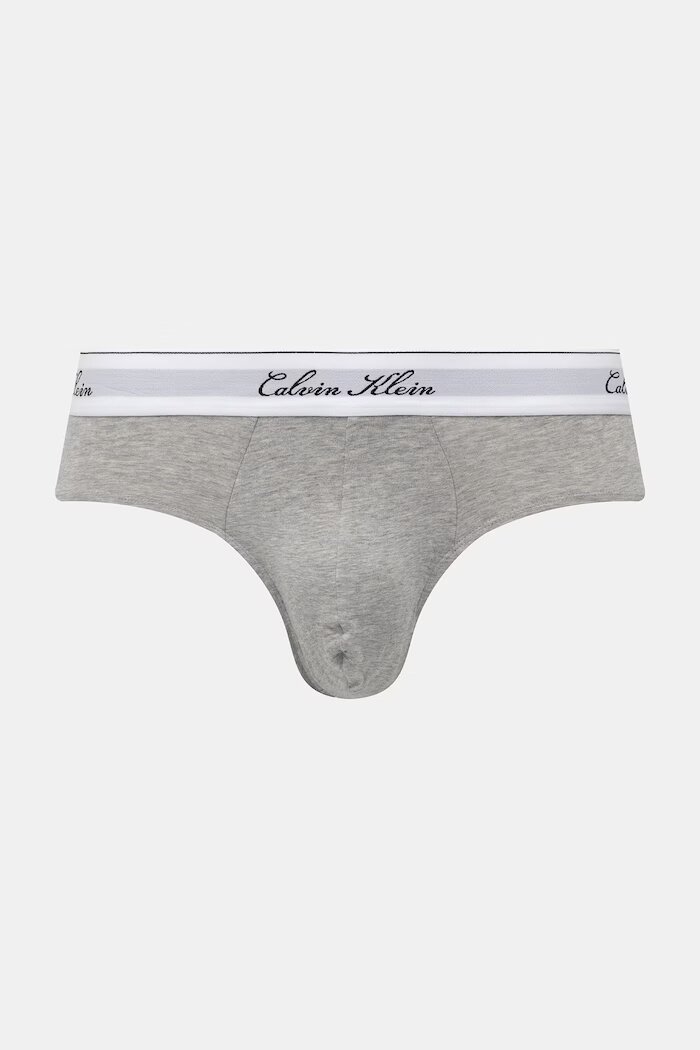 Calvin Klein Underwear слипове мъжки с памук 3 броя сиви LV00NB4606