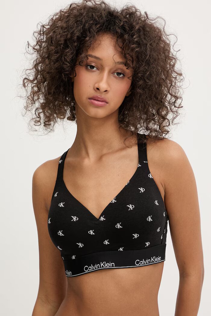 Calvin Klein Underwear сутиен тип бралет с памук черен LV00QF8500