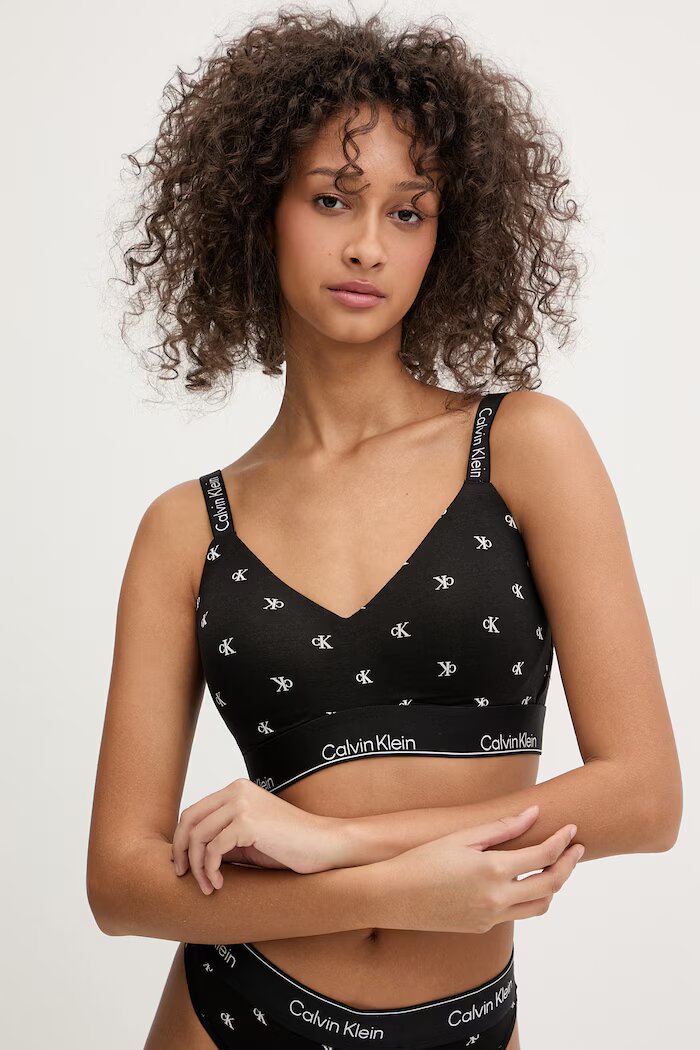 Calvin Klein Underwear сутиен тип бралет с памук черен LV00QF8504