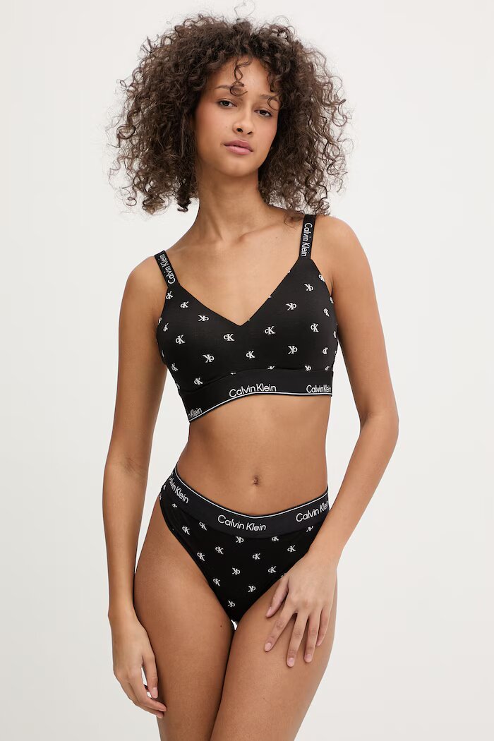 Calvin Klein Underwear сутиен тип бралет с памук черен LV00QF8504