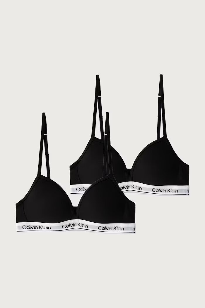 Calvin Klein Underwear сутиен за деца от памук с еластан 2 броя черен G80G800741