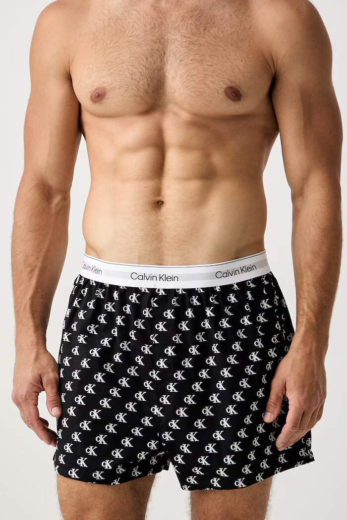 Calvin Klein Underwear свободни боксерки мъжки от памук с еластан 3 броя сиви LV00NB4267