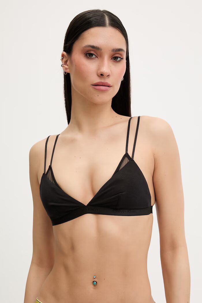 Calvin Klein Underwear триъгълен сутиен с модал черен LV00QF8730