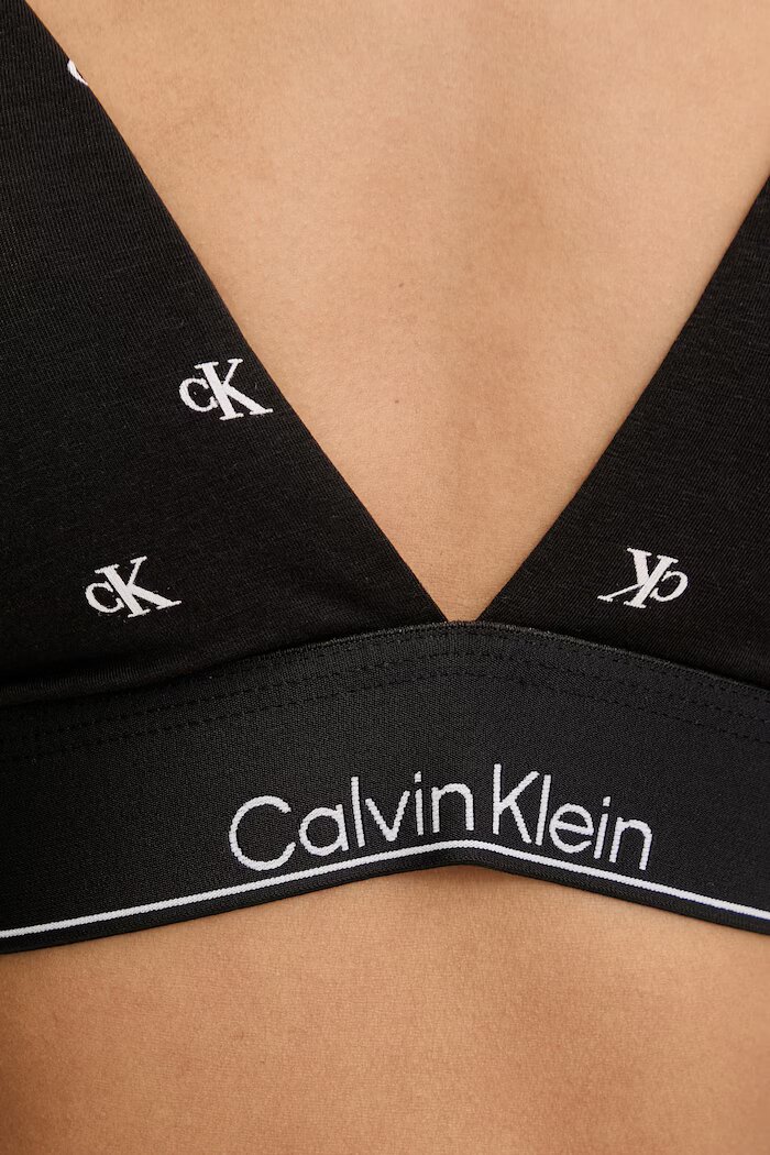 Calvin Klein Underwear триъгълен сутиен с памук черен LV00QF8498